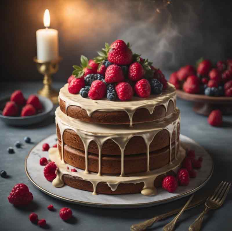 tarta de chocolate con frambuesas